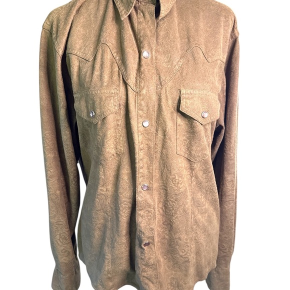 Women's Tan Button Down Shirt - Picture 1 of 5